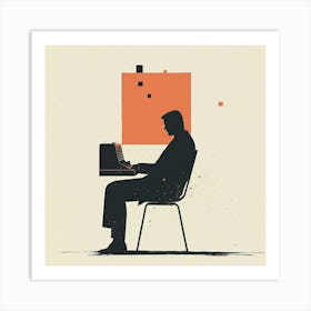 Silhouette Of A Man 7 Art Print