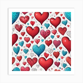 Heart Pattern 12 Art Print