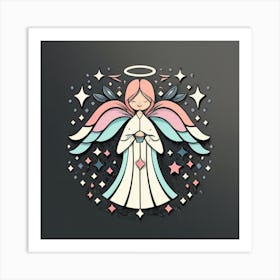 Angel With Stars Art Print