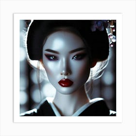 Geisha Creative Illustration Artwork 2 Art Print