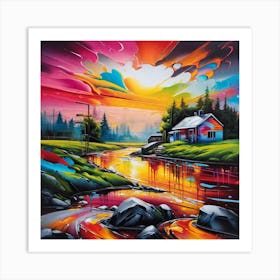 House On The River Art Print