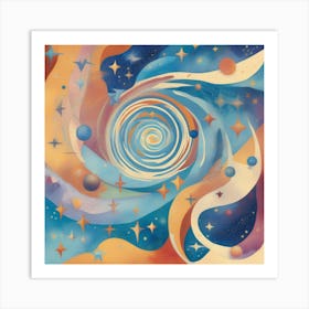 Celestial Constellations Abstract Pieces Depicting Constellations And Galaxies In Swirling Colors A 916137769 Art Print