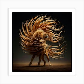 Lion With Hair Art Print