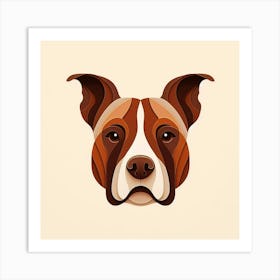 Minimalism, Staffordshire bull terrier head 5 Art Print