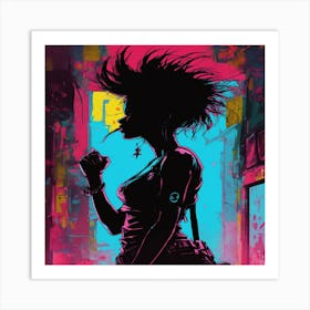 Girl With A Gun Art Print