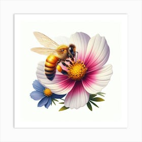 Bee On Flower Art Print