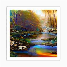 Creek Of Gold 7 Art Print