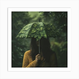 Leafy Umbrella Art Print