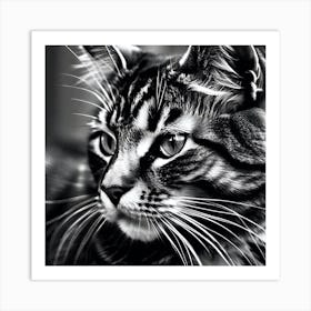 Black And White Cat 31 Art Print