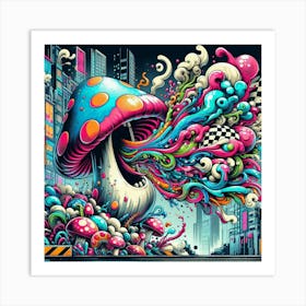 Mushroom City 3 Art Print