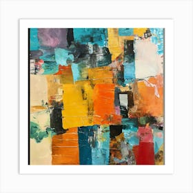 Large Color Abstract Collage (1) (1) Art Print