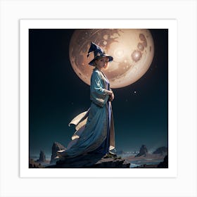 Witch In The Moonlight 2 Art Print