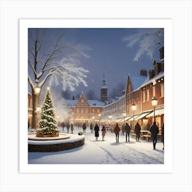 Christmas In The Old Town Art Print