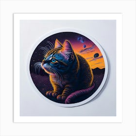 Cat Colored Sky (44) Art Print