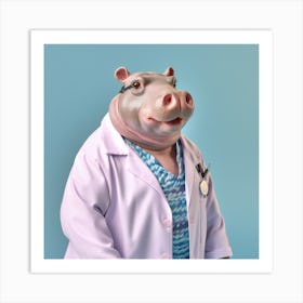 Doctor Hippo Art Print