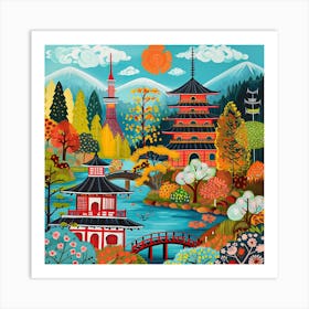 Kids Travel Illustration Japan 2 Art Print