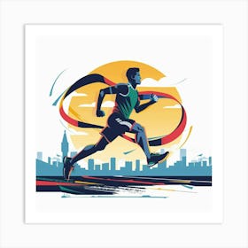 Runner In The City Art Print