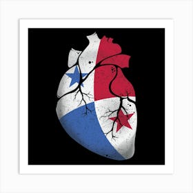 Panama Heart Flag Art Print
