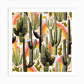 Cactus Collage Print Art Print