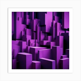 Abstract Purple City Art Print