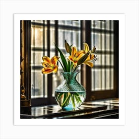 Lilies In A Vase 6 Art Print