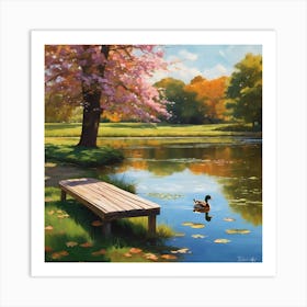 Ducks In The Pond Art Print