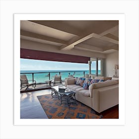 Living Room With Ocean View Art Print