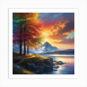 Sunset By The Lake 29 Art Print