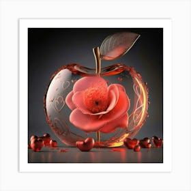 Apple With Rose 1 Art Print