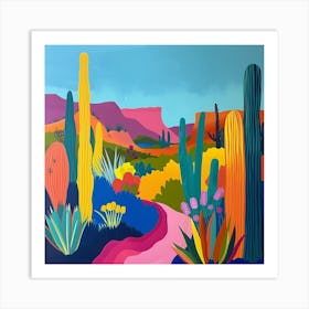 Colourful Gardens Desert Botanical Garden Usa 3 Art Print