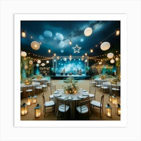 Starry Night Wedding Reception Art Print
