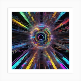 Abstract Rays Of Light Art Print