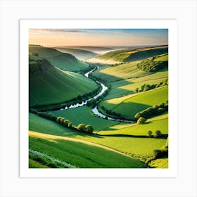 Valleys Of Dorset 1 Art Print
