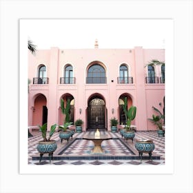 Pink Hotel Courtyard Art Print