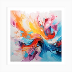 Colourful Harmony: Abstract Symphony in Oils Art Print