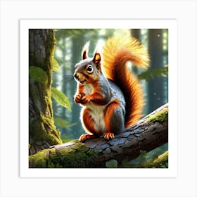 Squirrel In The Forest 359 Art Print