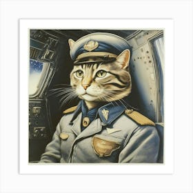 Pilot Cat Art Print