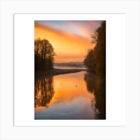 Sunrise On The River 2 Art Print