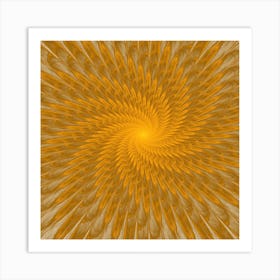 Fractal Abstract Background Pattern Gold Golden Yellow Art Print