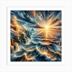 Sunrise Over The Ocean 3 Art Print