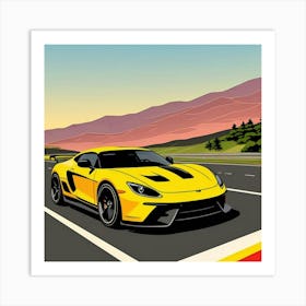 Modern Sports Car with Aerodynamic Design Sports Car Art Print