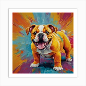 Bulldog Puppy Painting Art Print