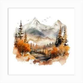 Watercolor Landscape Painting 20 Art Print