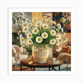 A Stunning Illustration Of A Daisy Flowers Vase Pl Nb8rjm53sf2r2rz Dtfhvw Srci1sptseuae 14g25g9g Art Print