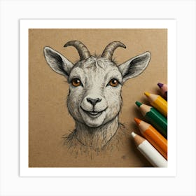 Goat Drawing 2 Art Print