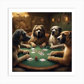 Man Cave Collection: DaVinci Dogs Playing Poker Art Print