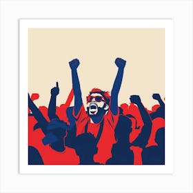 A Sports Fans Cheering Minimal Illustration 1718674625 3 Art Print