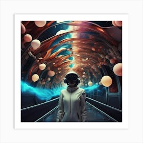 Girl In Space 1 Art Print