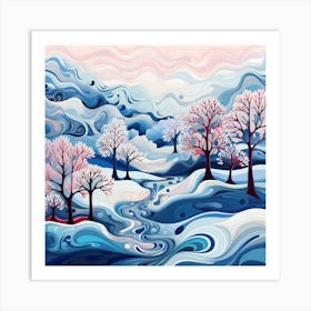 Winter Landscape Painting 4 Art Print