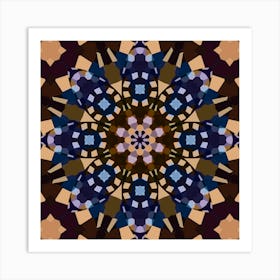 Mosaic Pattern Beige Flower 1 Art Print